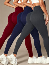 Load image into Gallery viewer, Women's Yoga Leggings Solid Color High Waisted Slim Fit Hip Lifting Stretch Leggings Quick Drying Breathable Fitness Sport Pants
