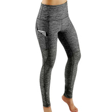 Load image into Gallery viewer, High Waist Elastic Workout Women Yoga Leggings Tummy Control Ruched Booty With Pocket Pants Seamless Gym Compression Tights

