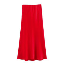 Load image into Gallery viewer, HH Skirts For Women 2024 Summer Solid Satin Sheath Long Skirt Female Show Curve Beach Outfits For Woman Mermaid Skirts
