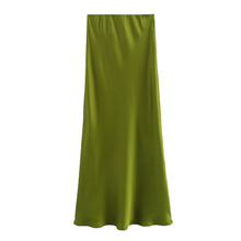 Load image into Gallery viewer, HH Skirts For Women 2024 Summer Solid Satin Sheath Long Skirt Female Show Curve Beach Outfits For Woman Mermaid Skirts
