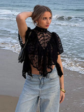 Load image into Gallery viewer, Women's Lace Halter Top Tank Tops Women Top Backless Top Sheer Floral Ruffle Blouse Casual Summer Streetwear Fashion Female Slim
