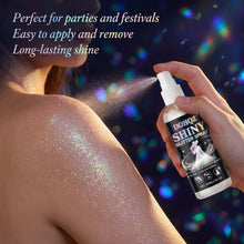 Load image into Gallery viewer, Festival Glitter Spray 100ml Silver Sparkle Body Paint for Weddings, NYE, Costume Party, Stage Performance, SFX Makeup - Washabl
