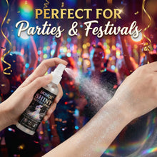 Load image into Gallery viewer, Festival Glitter Spray 100ml Silver Sparkle Body Paint for Weddings, NYE, Costume Party, Stage Performance, SFX Makeup - Washabl
