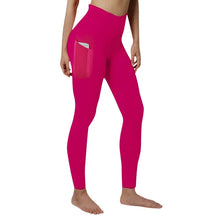 Load image into Gallery viewer, High Waist Elastic Workout Women Yoga Leggings Tummy Control Ruched Booty With Pocket Pants Seamless Gym Compression Tights
