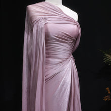 Load image into Gallery viewer, Lilac One-Shoulder Draped Evening Gown
