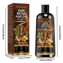 Load image into Gallery viewer, Unisex 9‑in‑1 Dark Brown Hair Care Shampoo Herbal Formula Nourish Scalp Long‑Lasting Hair Shine Daily Gentle Hair Cleanser
