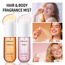 Load image into Gallery viewer, 50ml Vanilla Rose Fragrance Spray Hair &amp; Body Fragrance Mist Fresh Long Lasting Fragrance Perfume Travel Size Freshener Spray
