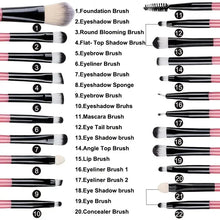 Load image into Gallery viewer, Makeup Brushes Set Premium Synthetic Kabuki Foundation Concealers Powder Blush Blending Face Eye Shadows Brush Set
