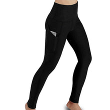 Load image into Gallery viewer, High Waist Elastic Workout Women Yoga Leggings Tummy Control Ruched Booty With Pocket Pants Seamless Gym Compression Tights
