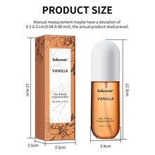 Load image into Gallery viewer, 50ml Vanilla Rose Fragrance Spray Hair &amp; Body Fragrance Mist Fresh Long Lasting Fragrance Perfume Travel Size Freshener Spray
