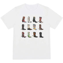 Load image into Gallery viewer, Boot Western T-Shirt Women T Shirt Summer Loose Vintage Boho Texas T Shirt Cowgirl Cowboy Cute Graphic Tees Hippie Tshirts Retro
