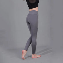 Load image into Gallery viewer, Women Yoga Leggings Sexy Solid High Waist Pocket Elastic  Tummy Control Ruched Booty Pants Casual Gym Compression Tights Pants
