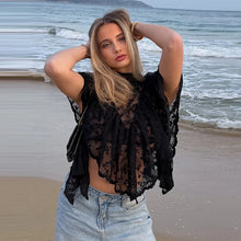 Load image into Gallery viewer, Women's Lace Halter Top Tank Tops Women Top Backless Top Sheer Floral Ruffle Blouse Casual Summer Streetwear Fashion Female Slim
