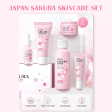 Load image into Gallery viewer, Facial Skin Care Set Skin Cleaning Sakura Skincare Set For Women Girls With Cleanser Toner Face Serum Cream Eye Cream
