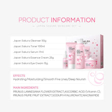 Load image into Gallery viewer, Facial Skin Care Set Skin Cleaning Sakura Skincare Set For Women Girls With Cleanser Toner Face Serum Cream Eye Cream
