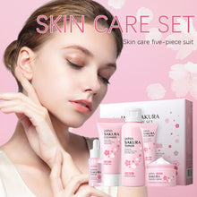 Load image into Gallery viewer, Facial Skin Care Set Skin Cleaning Sakura Skincare Set For Women Girls With Cleanser Toner Face Serum Cream Eye Cream
