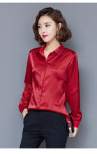 Load image into Gallery viewer, Elegant Satin Silk Office Blouse
