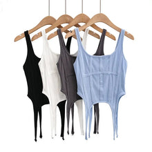 Load image into Gallery viewer, Summer Women Tube Top Corset For Girls Ribbed Sleeveless White Black Gray Blue Y2k Solid Basic Crop Tank Top Camis Fairy Grunge
