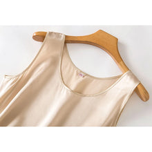 Load image into Gallery viewer, Tank Tops Women 100% Real Silk Blouse Sleeveless Shirts Satin Tunic Tops Summer Loose Casual Solid Plus Size S-XXL
