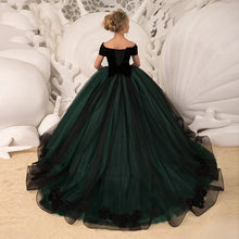 Load image into Gallery viewer, Green Tulle Girls Prom Gown
