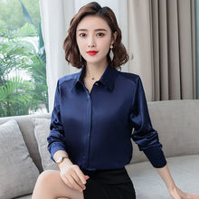 Load image into Gallery viewer, Elegant Satin Silk Office Blouse
