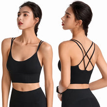 Load image into Gallery viewer, Sports Bra Womens Cross Back Sport Bras Padded Strappy Cross Cropped Bras Yoga Crop Top Workout Fitness Bras Bralette
