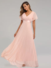 Load image into Gallery viewer, Evening Dresses XUCTHHC Elegant V-Neck Ruffles Chiffon Formal Evening Gown  Robe Vestidos De Fiesta Dress for Wedding Party
