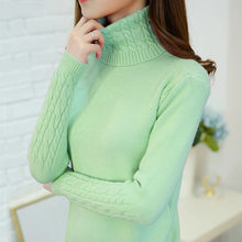 Load image into Gallery viewer, Cashmere Style Turtleneck Knit Pullover
