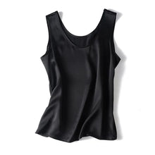 Load image into Gallery viewer, Tank Tops Women 100% Real Silk Blouse Sleeveless Shirts Satin Tunic Tops Summer Loose Casual Solid Plus Size S-XXL
