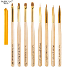 Load image into Gallery viewer, Nail Art Brush Painting Drawing Carving Pen Wooden Handle Round Manicure Tools Design Flower Acrylic Tips UV Gel Polish
