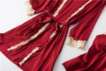 Load image into Gallery viewer, Satin Lace Five Piece Pajamas
