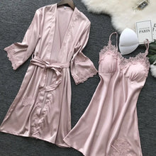 Load image into Gallery viewer, Silk Satin Two Piece Pajamas
