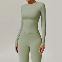 Load image into Gallery viewer, Women's Lightweight Long Sleeve Compression Bodysuit Jumpsuit Soft Basic Fitness Sports T-Shirt Set Slimming Body Shaping
