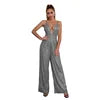 Load image into Gallery viewer, 2024 European and American Deep V French Backless Sequin Wholesale Women's Fashion Spice Sleeveless Halter Jumpsuit
