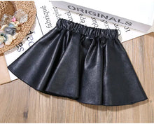 Load image into Gallery viewer, Kids Pleated PU Mini Skirt
