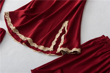 Load image into Gallery viewer, Satin Lace Five Piece Pajamas
