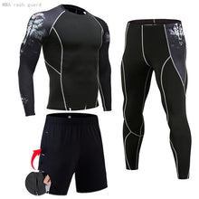 Load image into Gallery viewer, Men's Compression Sportswear Suits Gym Tights Training Clothes Workout Jogging Sports Set Running Rashguard Tracksuit For Men
