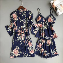 Load image into Gallery viewer, Lace Satin V Neck Pajama
