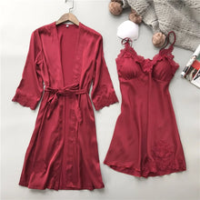 Load image into Gallery viewer, Silk Satin Two Piece Pajamas
