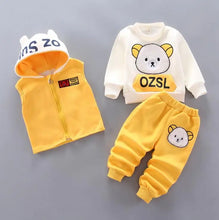 Load image into Gallery viewer, Fleece Hooded Baby Outfit Set
