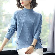 Load image into Gallery viewer, Pink Turtleneck Winter Knit Pullover
