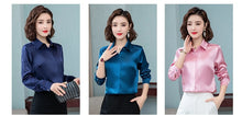 Load image into Gallery viewer, Elegant Satin Silk Office Blouse
