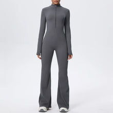 Load image into Gallery viewer, Cross-border European American Zipper Seamless Breathable Spaghetti Strap Cloudy Feeling Tight Long-sleeved Yoga Jumpsuit Sports
