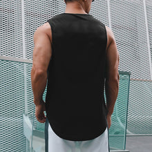 Load image into Gallery viewer, Gym Tank Tops Bodybuilding Fitness Sleeveless T Shirt Men Mesh Printed Workout Stringer Singlets Summer Casual Sports Vest Men
