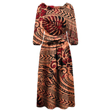 Load image into Gallery viewer, Tonga Puletaha Dress Polynesian Style Plus Size Clothing Samoa Women Dresses Tribe Island Church Clothes Custom
