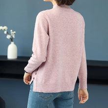 Load image into Gallery viewer, Pink Turtleneck Winter Knit Pullover
