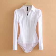 Load image into Gallery viewer, Elegant Pleated Office Bodysuit Blouse
