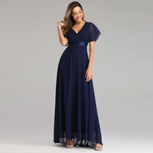 Load image into Gallery viewer, Evening Dresses XUCTHHC Elegant V-Neck Ruffles Chiffon Formal Evening Gown  Robe Vestidos De Fiesta Dress for Wedding Party
