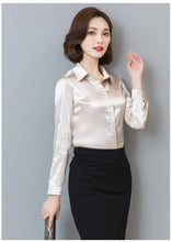 Load image into Gallery viewer, Elegant Satin Silk Office Blouse

