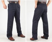 Load image into Gallery viewer, Classic Pleated Cotton Business Trousers
